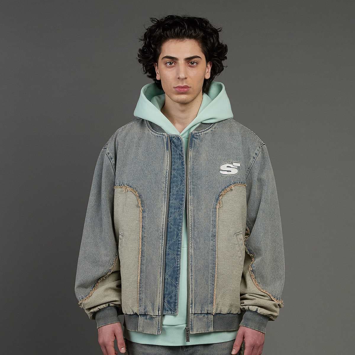 S Emblem Inside Out Denim Jacket