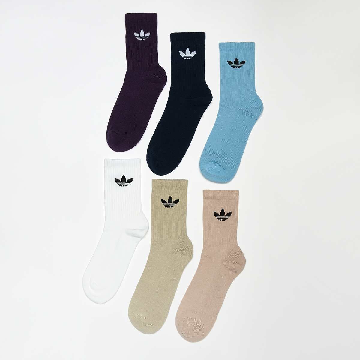 6 PACK - Trefoil Cushion Crew Socks