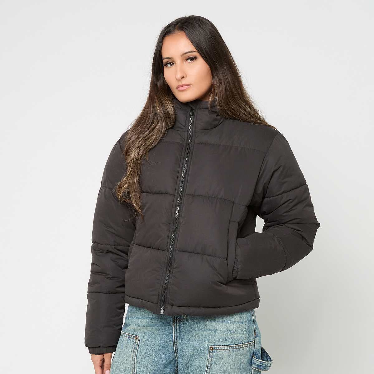 Ladies Peached Puffer Jacket With Hood