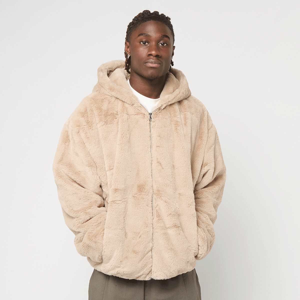 Full Zip Faux Fur Hoodie