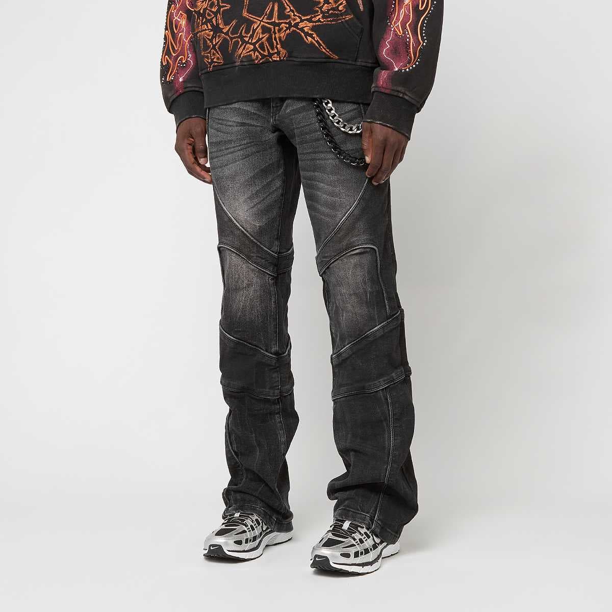 Color Block & Piping Jeans