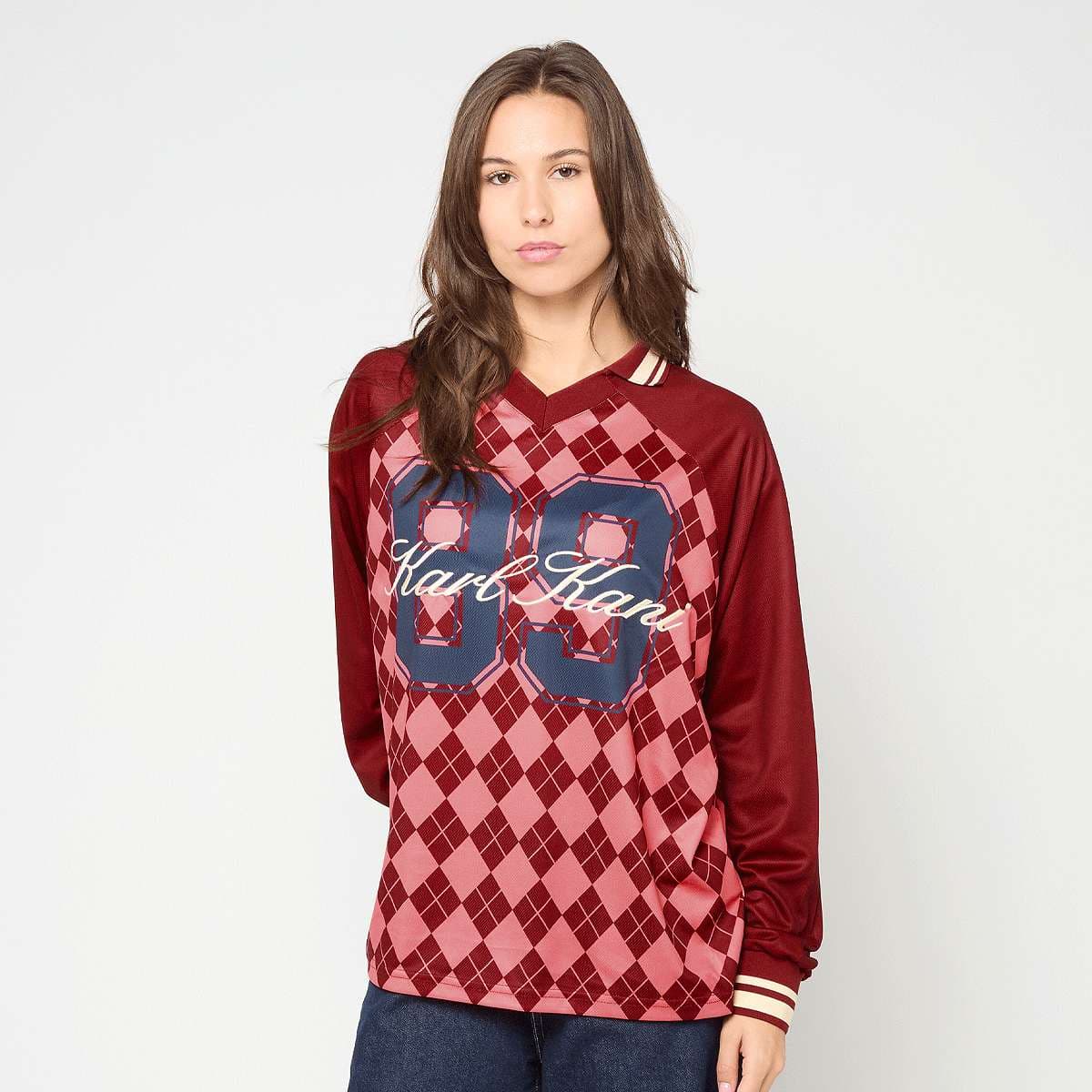 Script Mesh Print Jersey Longsleeve
