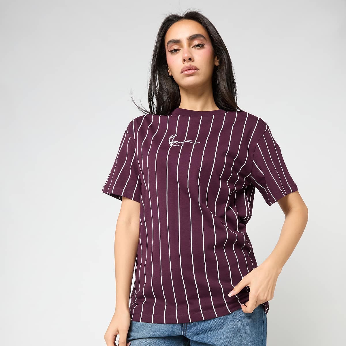 Small Signature Essential Pinstripe OS Tee 