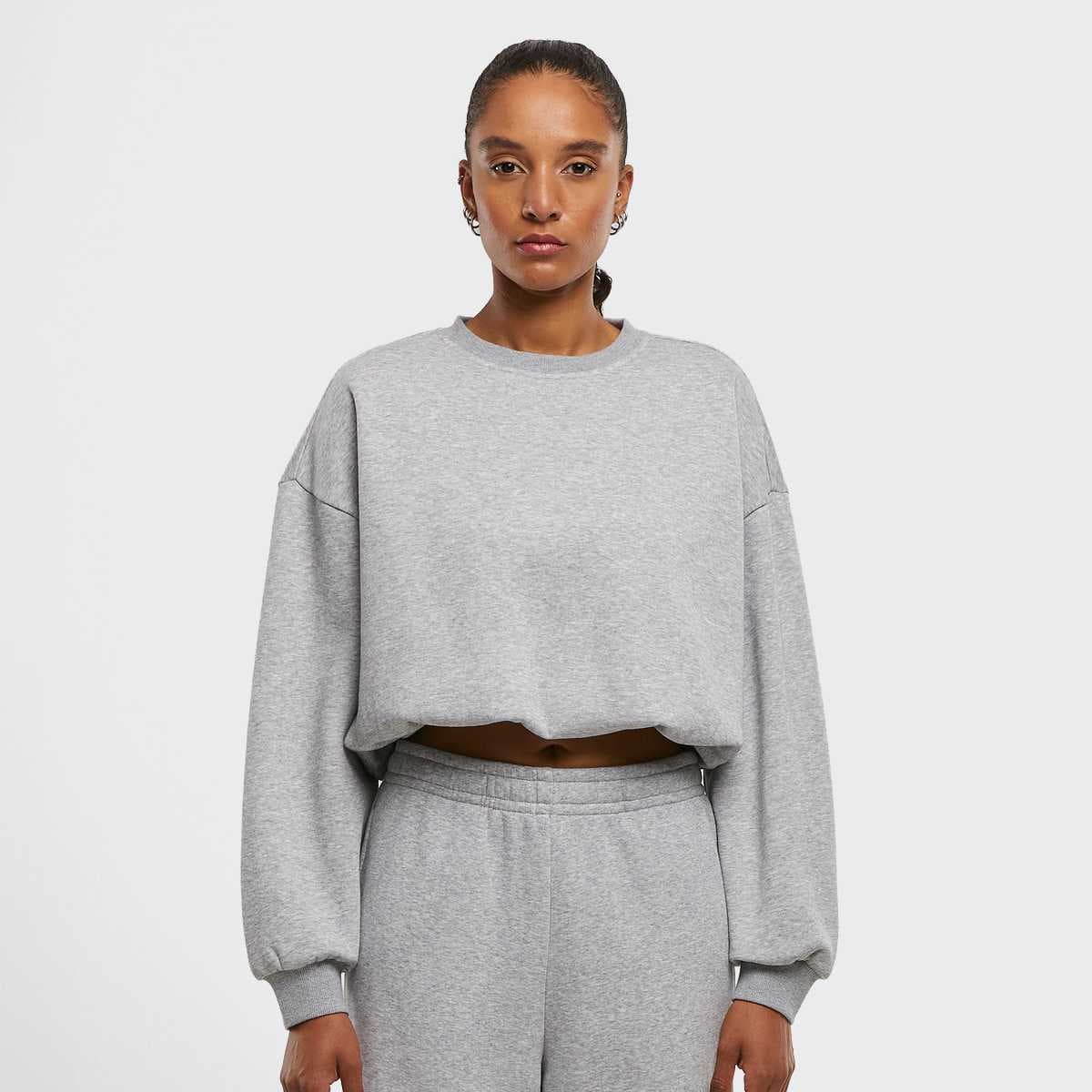 Ladies Cropped Gathered Sweatshirt