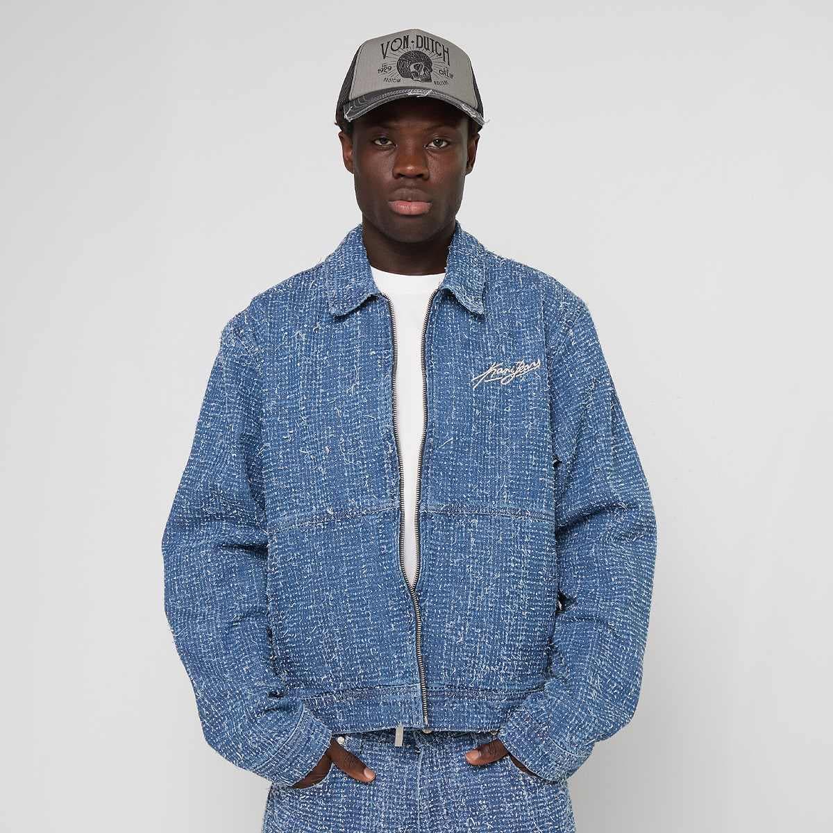 Jeans Distressed Zip Denim Jacket