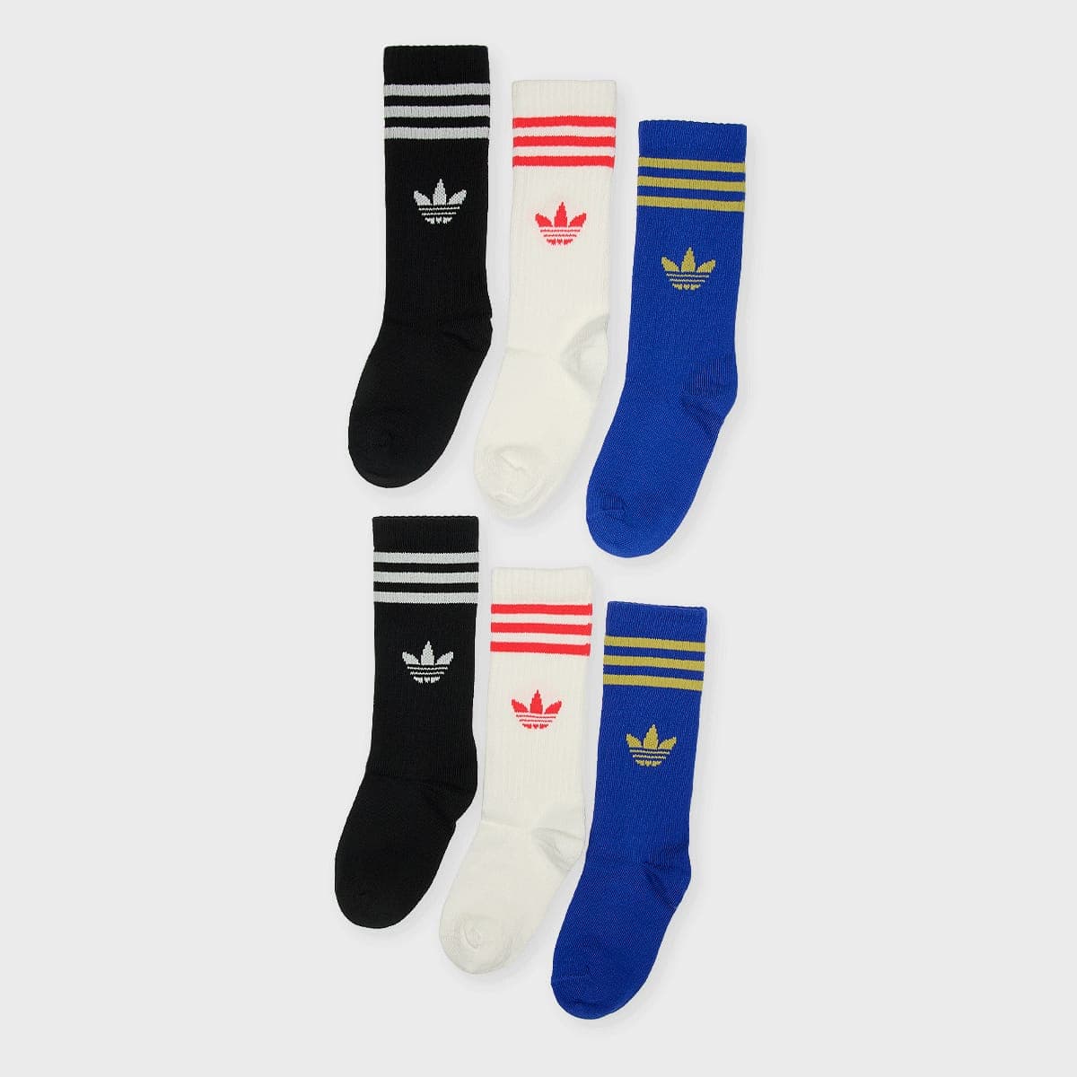 6 PACK - 3 Stripes Crew Socks