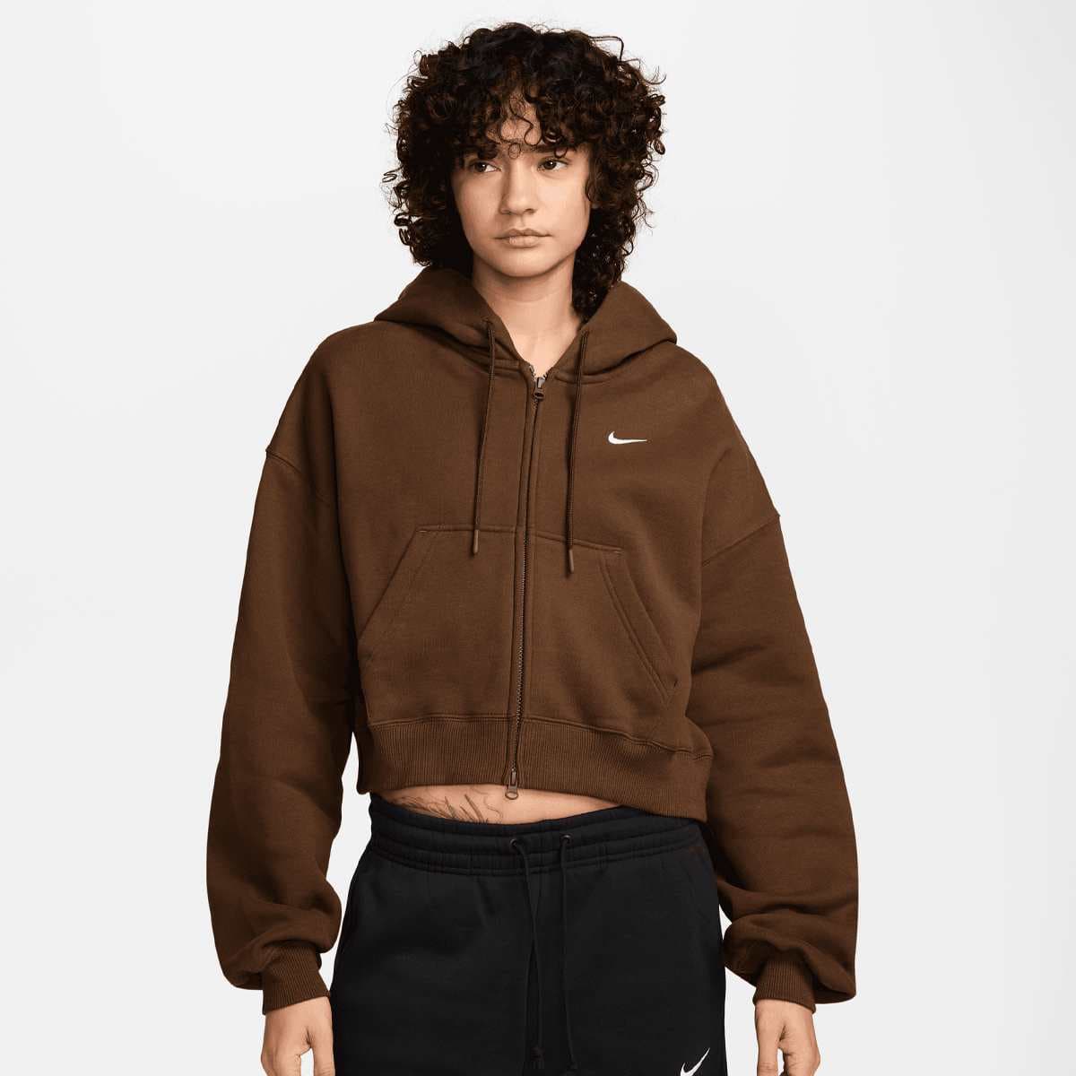 Studio Fleece Oversized Cropped Full-Zip Hoodie