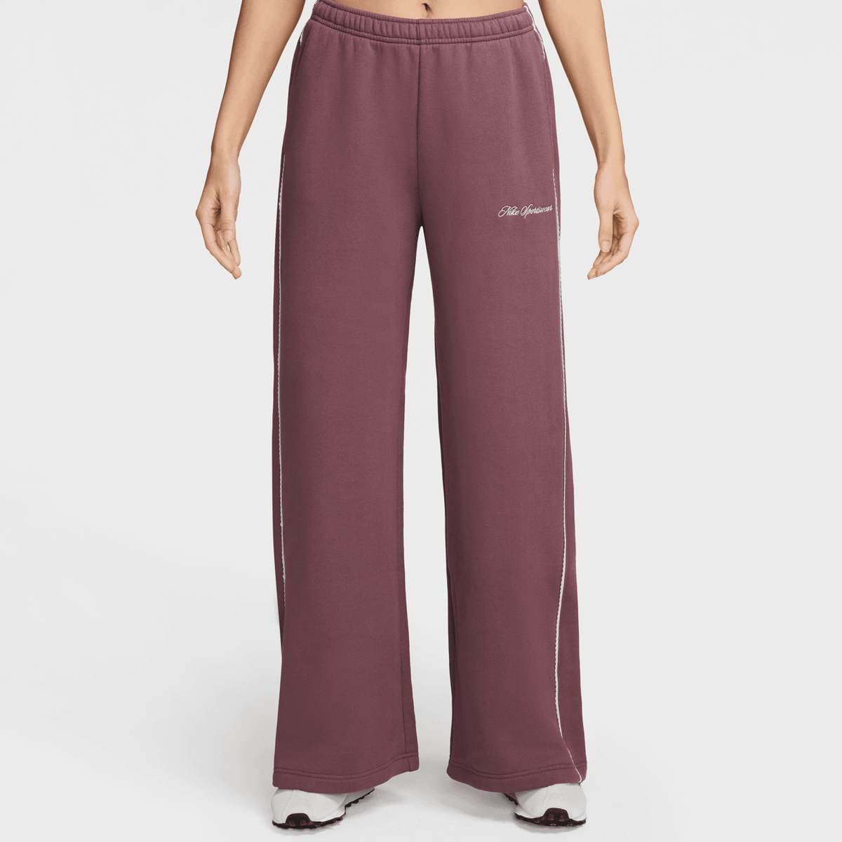 Studio Fleece Mid-Rise Wide-Leg Scallop Pants