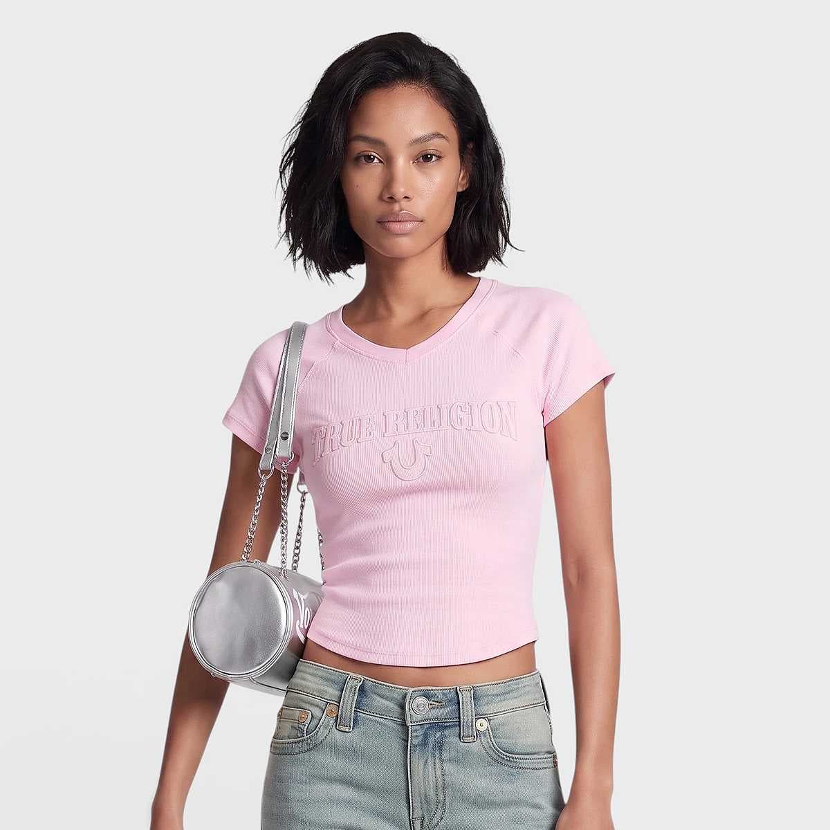 Embroidered Washed Rib Baby Tee