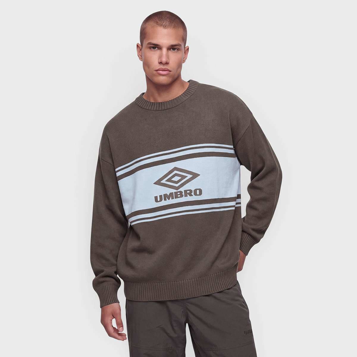 LL KNITTED JUMPER brown/skyway