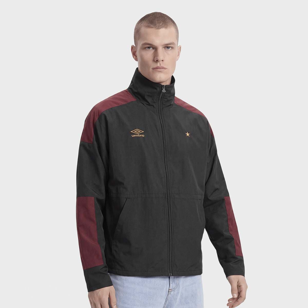 PANELLED BOXY JACKET black/cabernet