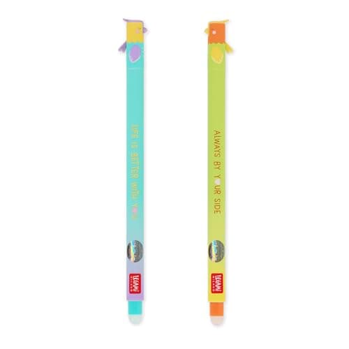 Legami - Set löschbare Stifte San Valentino 2026, Better Togheter, mit thermosensitiver löschbarer Tinte, türkis, orange, löschen ohne das Blatt zu beschädigen