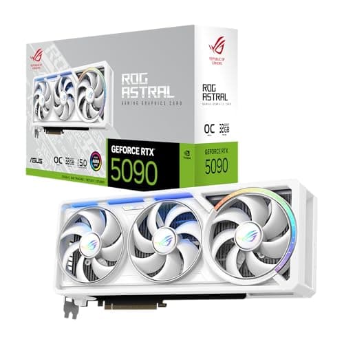 ASUS ROG Astral GeForce RTX 5090 32GB GDDR7 White OC Edition Gaming Quad-Lüfter-Grafikkarte (NVIDIA DLSS 4, 3,8-Slot Design, PCIe 5.0, 3X DP 2.1b, 2X HDMI 2.1b, Weiß)