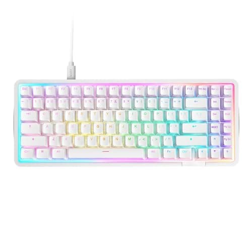 Magnetische RGB-Gaming-Tastatur NZXT Function Elite MiniTKL – anpassbare Betätigung, Doppelschienen-Halleffekt-Schalter, Rapid Trigger, 8K-Abfrage – verbessertes Tippgeräusch und -gefühl – DE – Weiß