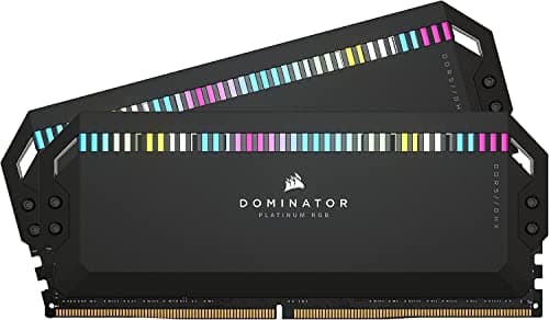 Corsair Dominator Platinum RGB DDR5 RAM 64GB (2x32GB) 6400MHz CL32 Intel XMP iCUE Kompatibel Computer Speicher - Schwarz (CMT64GX5M2B6400C32)