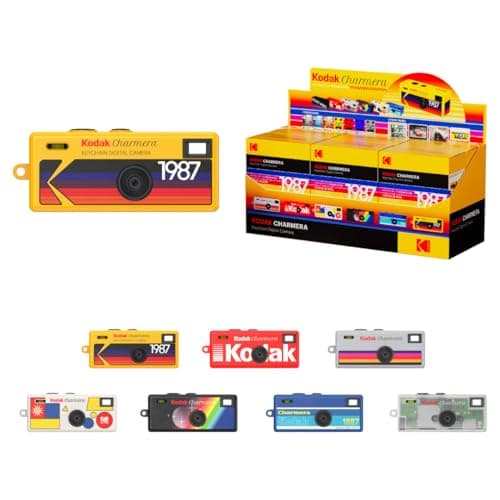 KODAK CHARMERA Schlüsselanhänger Digitalkamera Blind Box Ganzes Set (6 Stück)Mini Kamera,Digitalkamera,Videoaufzeichnung,Filmsimulations1,6MP Micro-SD-Kartensteckplatz Anfänger Jugendliche Erwachsene