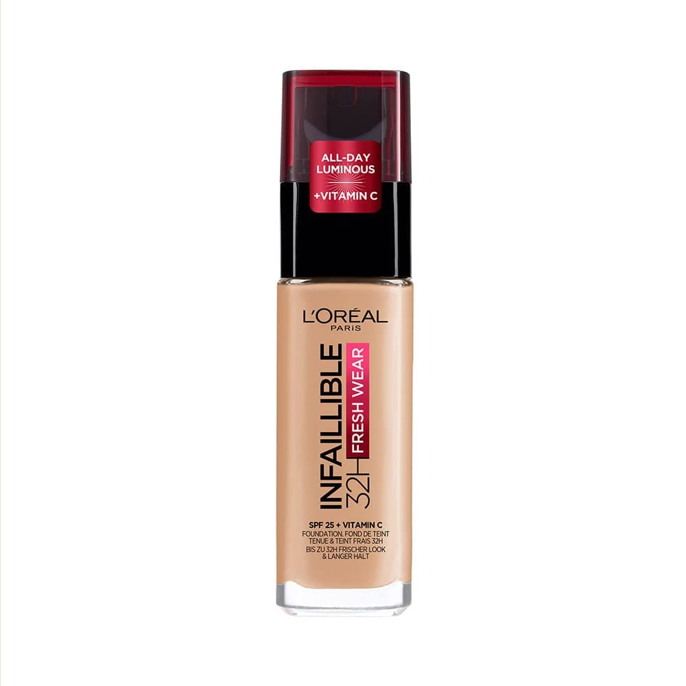 L'Oréal Paris Fondotinta Liquido Infaillible 32H, Coprente a Lunga Tenuta con Protezione Solare SPF25, Formula Waterproof e Idratante, Tonalità: 200 Natural Linen
