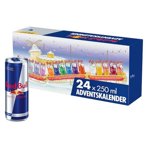 NEU: Red Bull Adventskalender 2025 - Palette mit 24 Dosen - Getränke mit verschiedenem Geschmack, mit und ohne Zucker und Kalorien, EINWEG (24 x 250 ml)