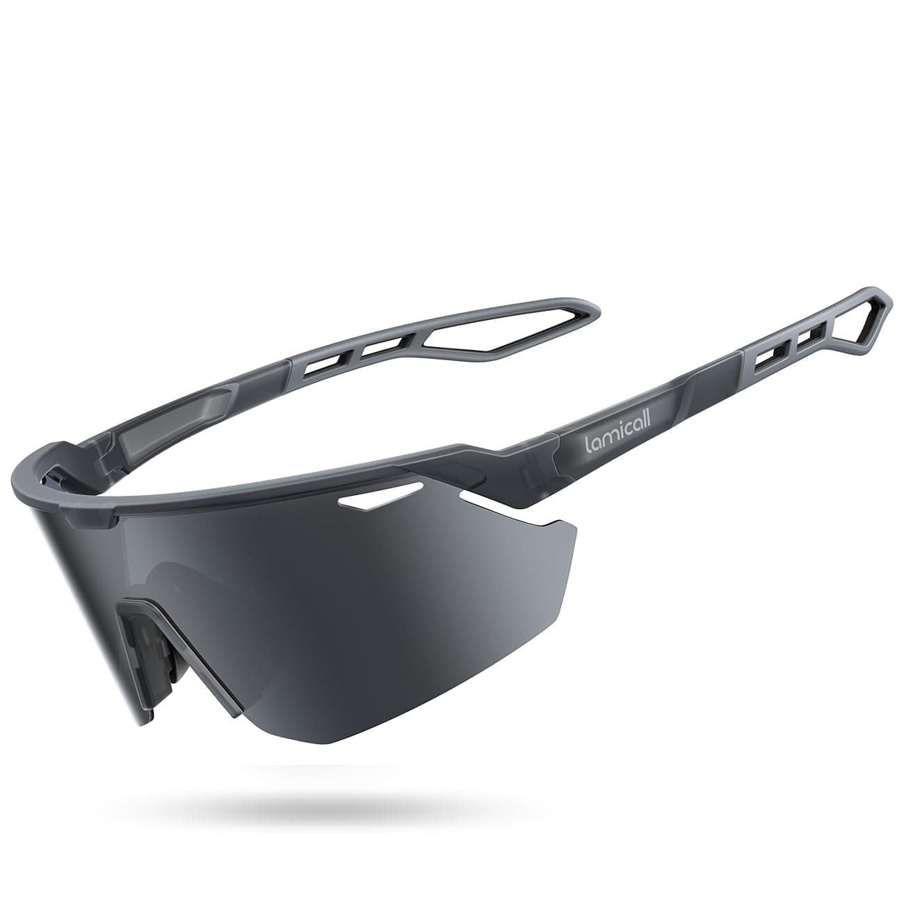 Lamicall Schnelle Brille Herren, Fahrradbrille Damen - [24g TR-90 Super Leicht] Polarisiert Sportbrille Laufbrille mit Verstellbaren Nasenpad & Bügel, UV400 Sonnenbrille Sport für Fahrrad/Ebike/Laufen