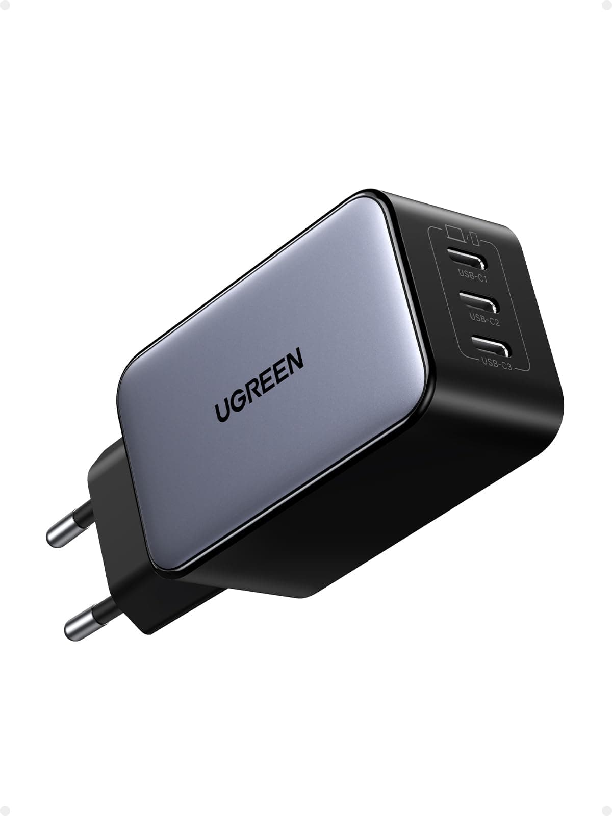 UGREEN Nexode Caricatore 65W con 3 USB C, Caricabatteria 45W PPS Ricarica Rapida GaNInfinity Compatibile con MacBook Pro Air, iPad, iPhone 17 Pro Max Air/Serie 16-12, Pixel 8 7, Galaxy S25