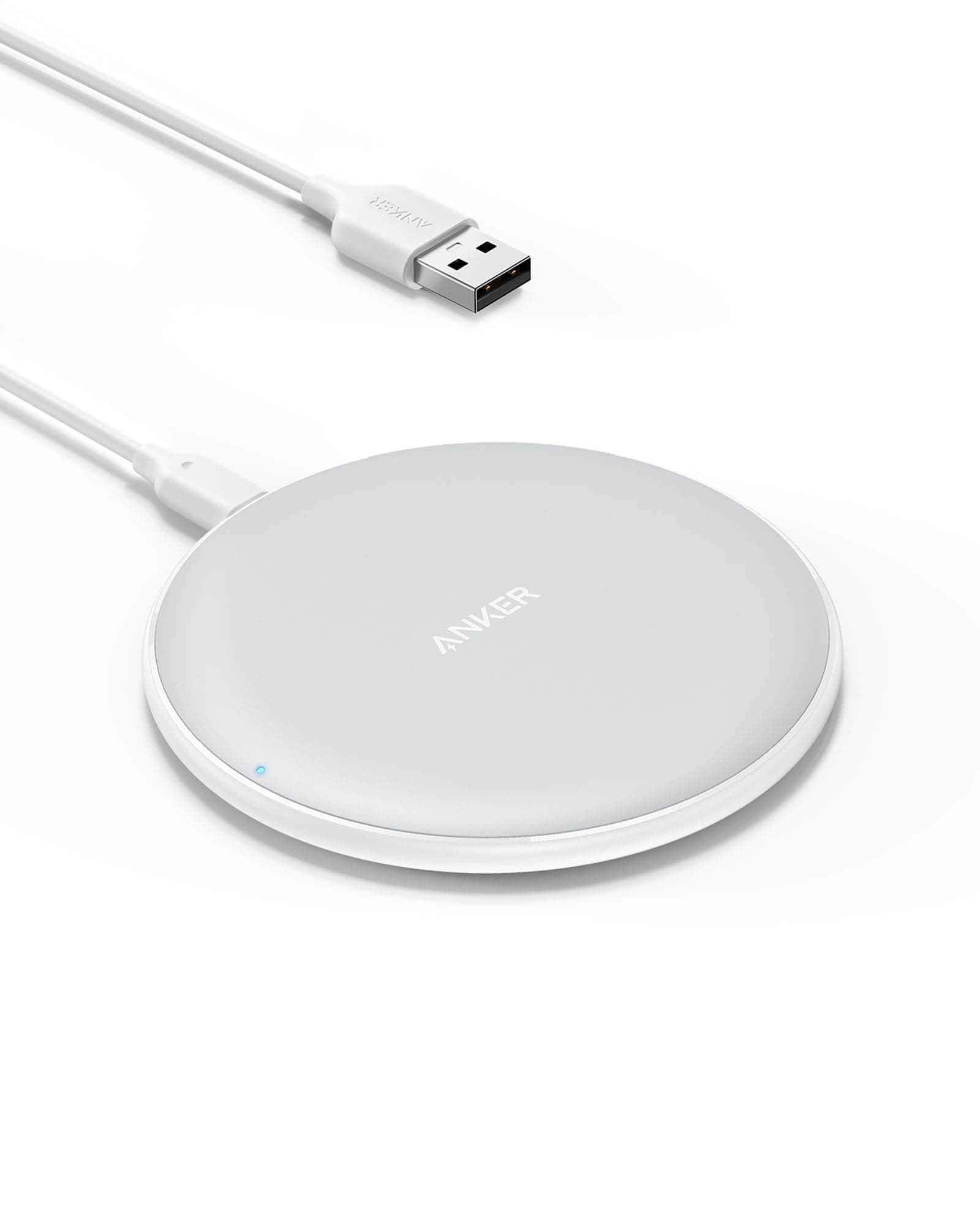Anker 313 Kabelloses Ladepad Pad, Qi-Zertifiziert 10W Max für iPhone Serie 17/16/15/14, SE 2020, 12, AirPods Pro 2 (Ohne Netzteil, Nicht kompatibel mit MagSafe Magnetischer Ladefunktion)