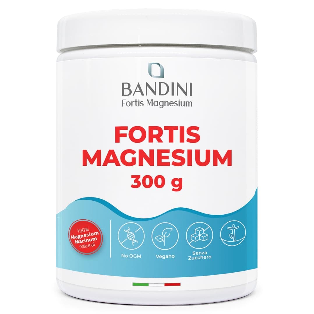 Bandini® FORTIS MAGNESIUM per Stitichezza - Magnesio Citrato e Carbonato Completo in Polvere - Lassativo Forte per Ansia, Stress e Memoria - Riduzione di stanchezza e affaticamento - 100% Vegan - 300g