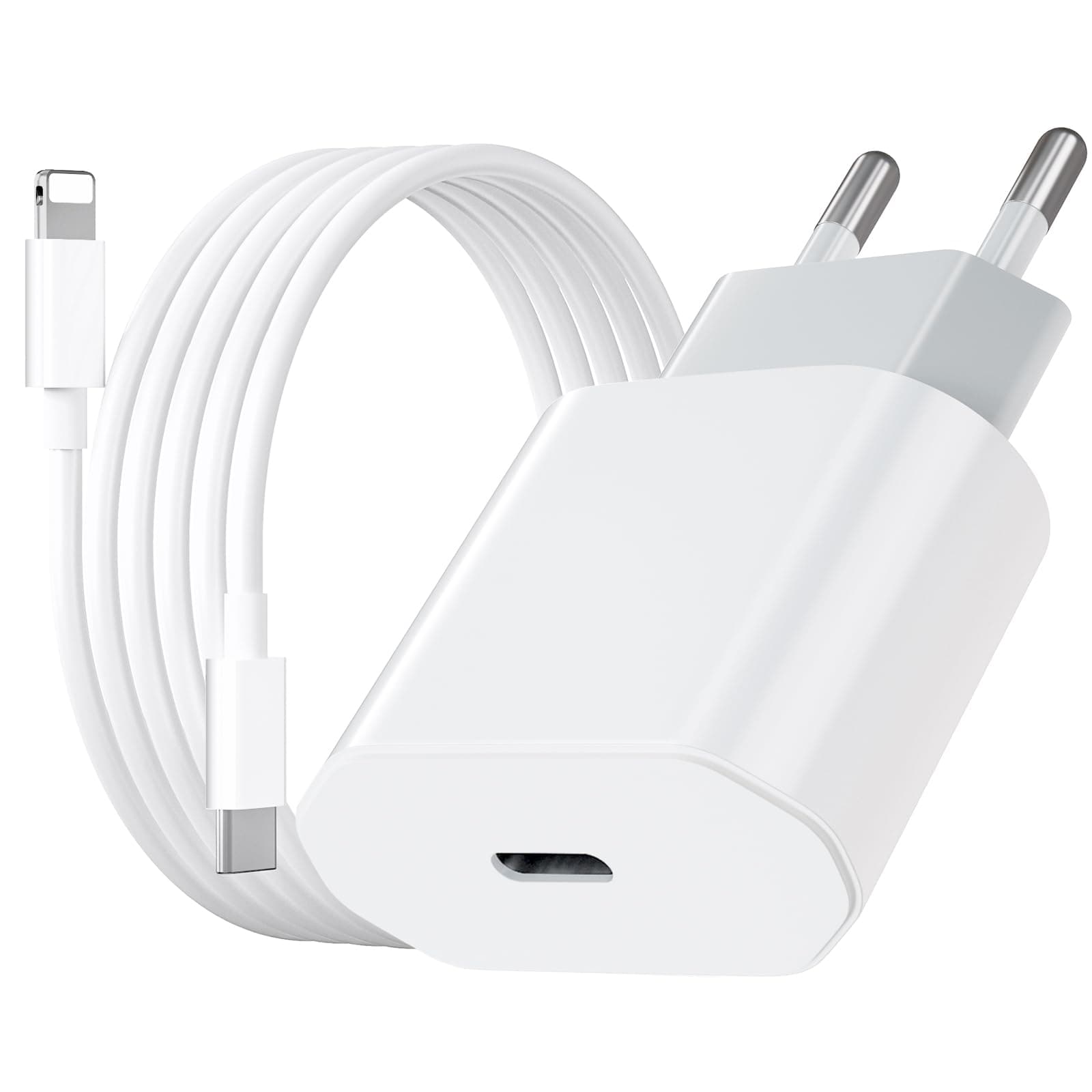 Caricatore per iPhone, Caricatore USB C da 20W con Cavo per iPhone da 2M, Caricabatterie per iPhone 14/13/ 12/11/ X/ 8/7