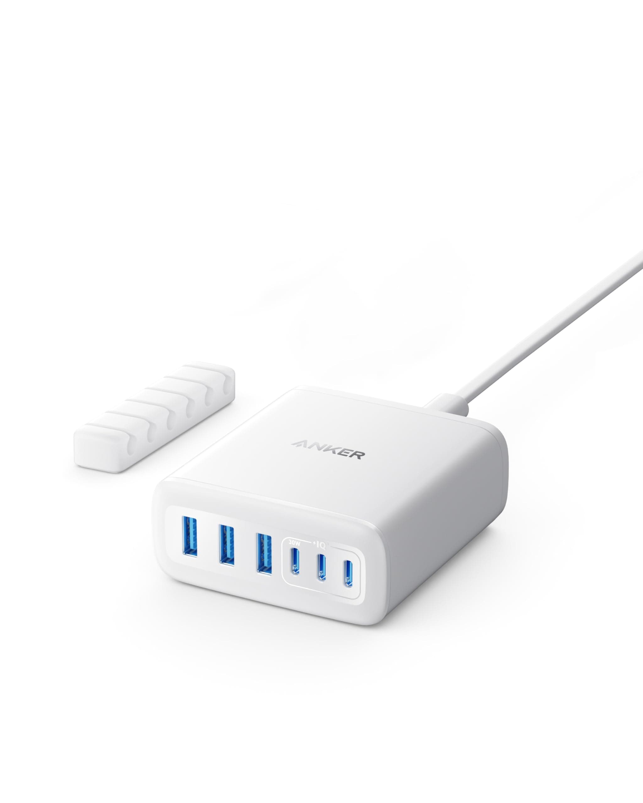 Anker 112W USB C Ladegerät, 6 Port Ladestation mit 112W Ausgang Leistung, Für iPhone 17/16/15 Series, MacBook Air, Pixel, Galaxy, iPad, und mehr (Ohne Ladekabel)