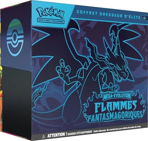 Pokémon : Mega Evolution Elite-Trainer-Box – Fantasmatische Flammen aus dem Pokémon TCG (1 voll illustrierte Promo-Karte, 9 Booster-Packs und Premium-Spielzubehör)