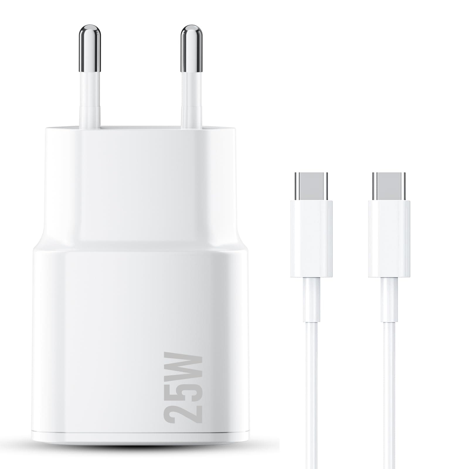 Chargeur Rapide pour iPhone 17/16/15, 1M Chargeur USB C avec câble, Compatible avec iPhone 17/17 air/16/15 (Pro/Pro Max/Plus), iPadPro/Air 2024 et 10e génération, 25W Adaptateur Secteur PD 3.0