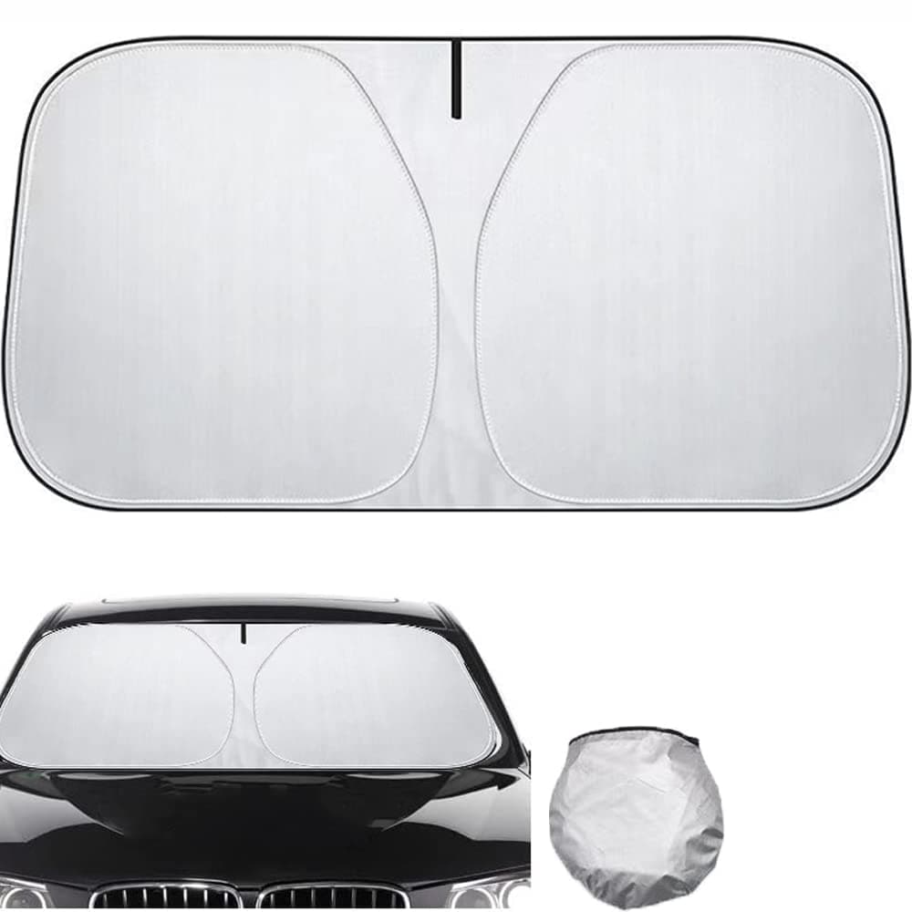 Parasole per Parabrezza Anteriore Auto Protezione Parabrezza Protettore Contro i Raggi UV Visiera Parasole Interna Pieghevole Adatta per La Maggior Parte dei Veicoli (Argento-140 * 70)