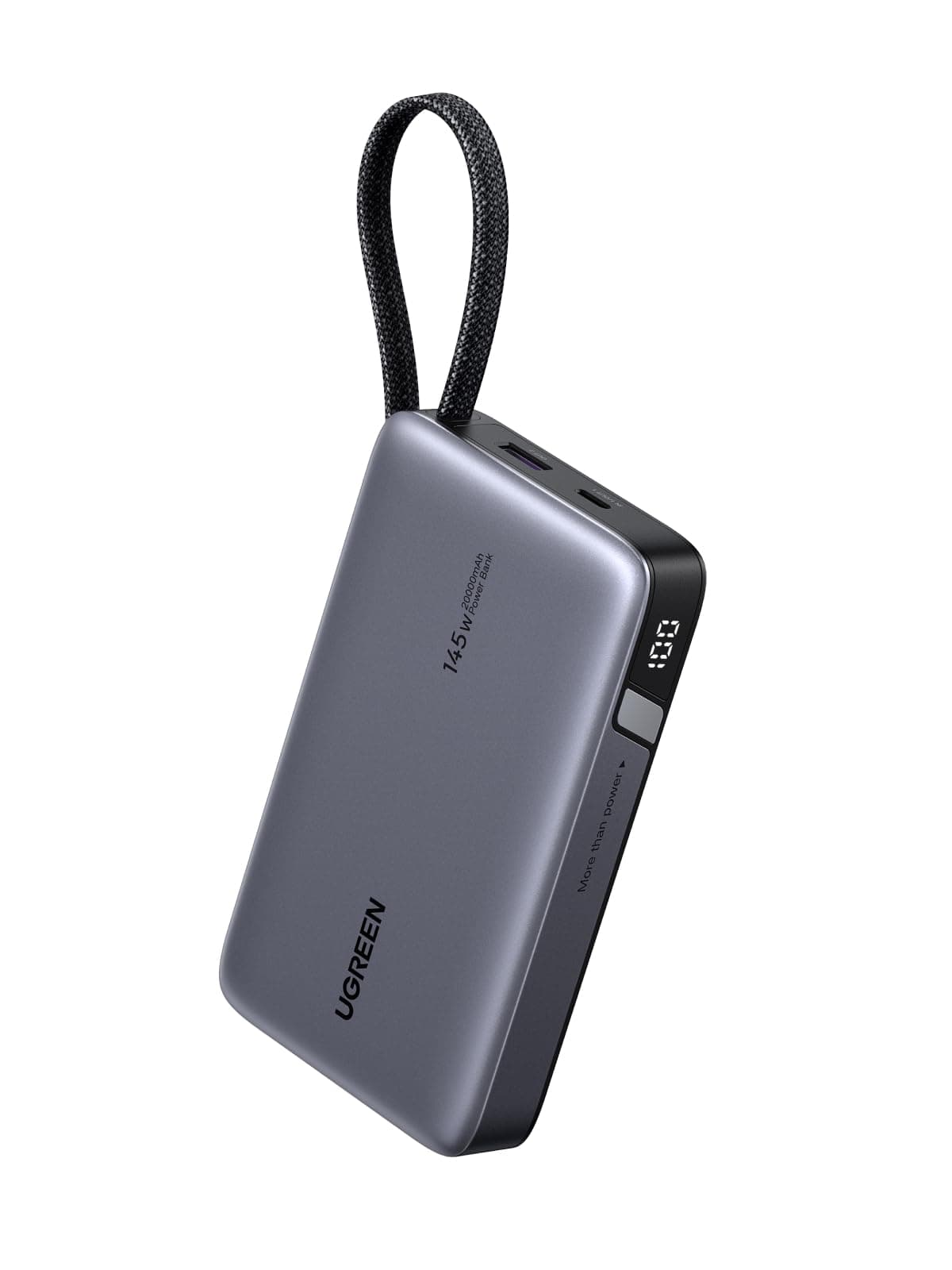 UGREEN Nexode 145W Power Bank 20000mAh Batería Externa Carga Rápida PD3.0 100W Cable USB C Integrado Cargador Portátil PC LED Compatible con iPhone 17 16 15 Plus Pro MAX Galaxy S25 S24 MacBook iPad