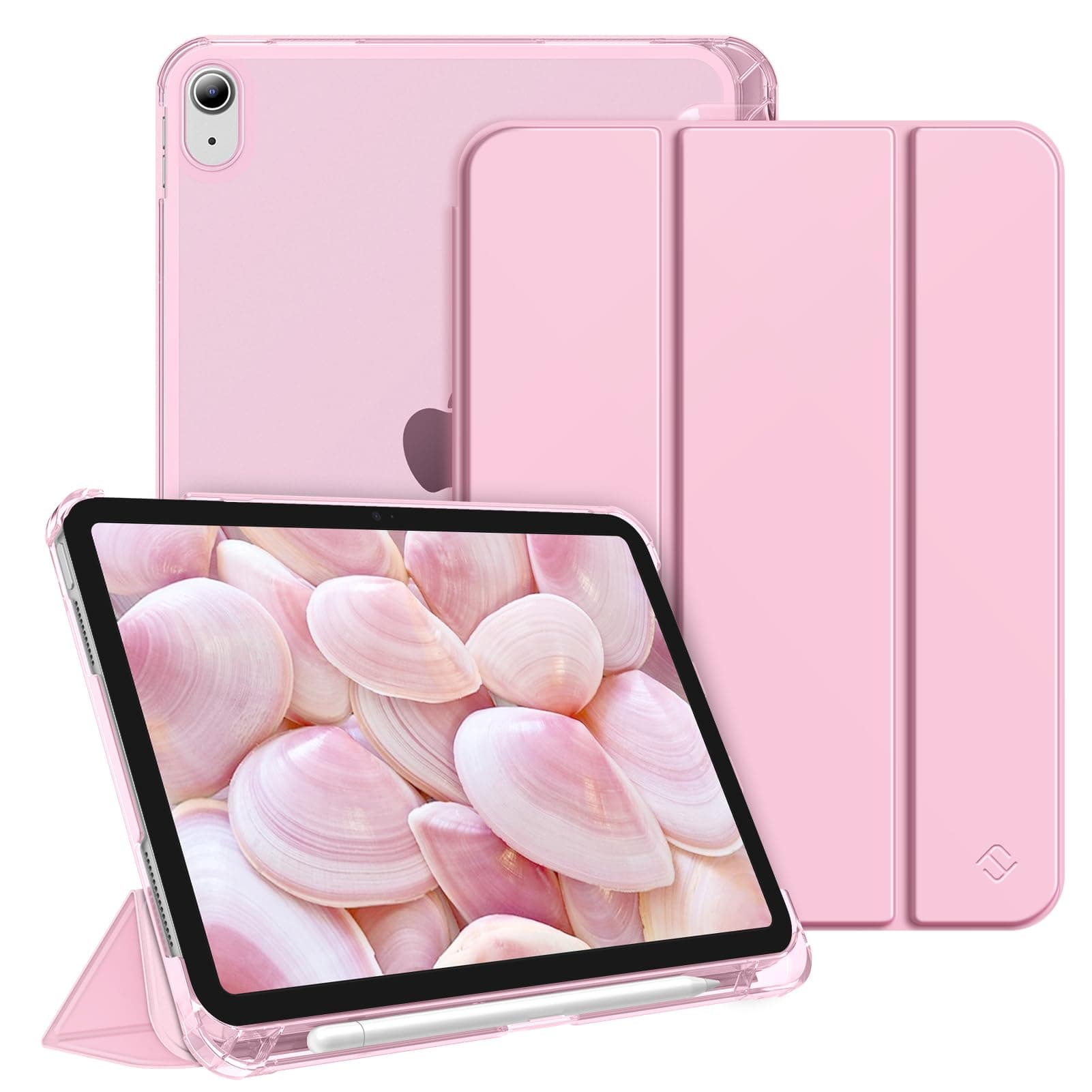 Fintie Hülle für iPad A16 11. Generation 11 Zoll 2025 & iPad 10. Generation 10,9 Zoll 2022 mit Stifthalter – ultradünne, leichte Schutzhülle mit Hart-PC, Transparente Rückseite, Rosa
