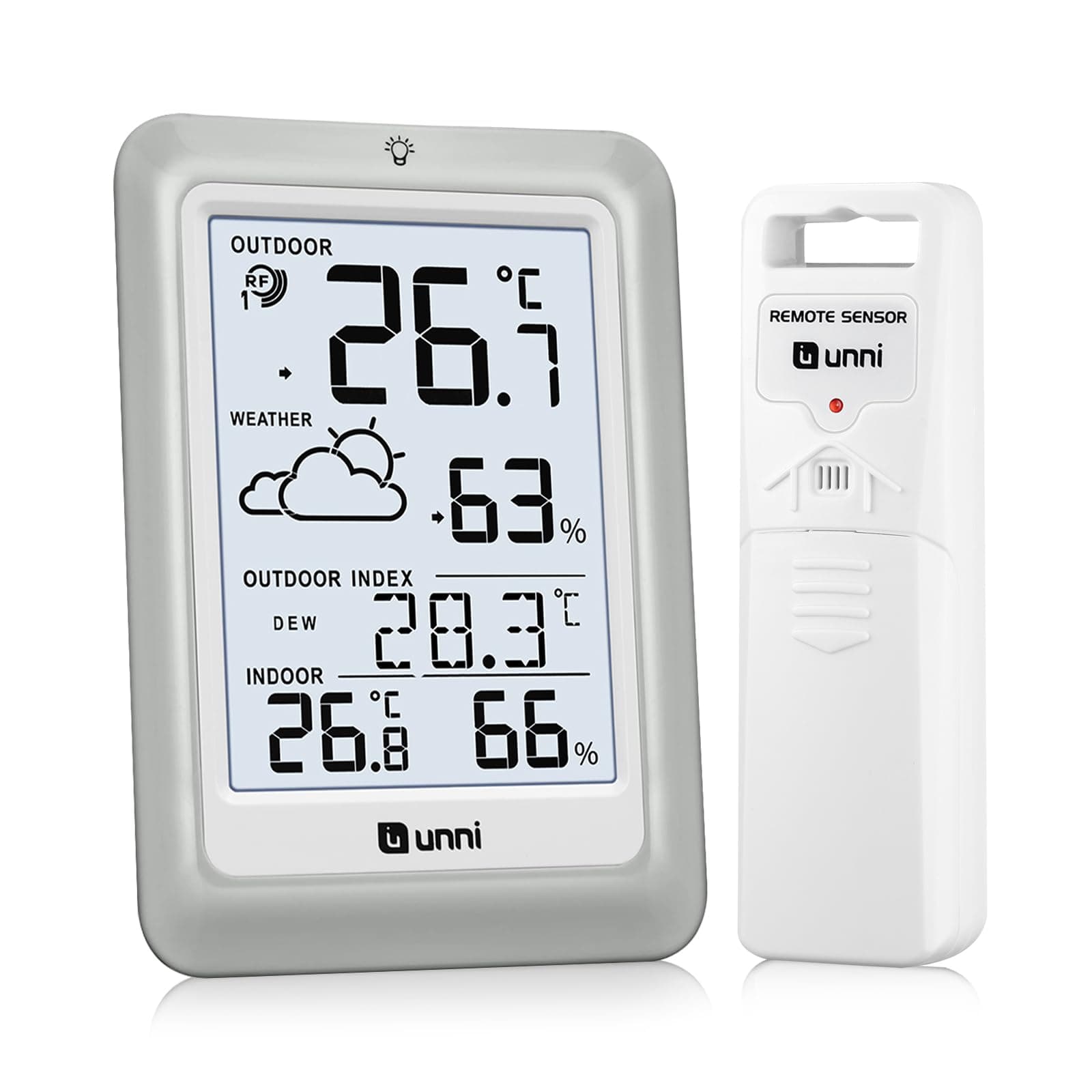 Thermomètre Hygromètre Numérique Intérieur Extérieur, Station Météo Sans Fil Numérique, Température Humidité Moniteur Avec Capteur à Distance De 100M, Affichage Rétro-éclairage