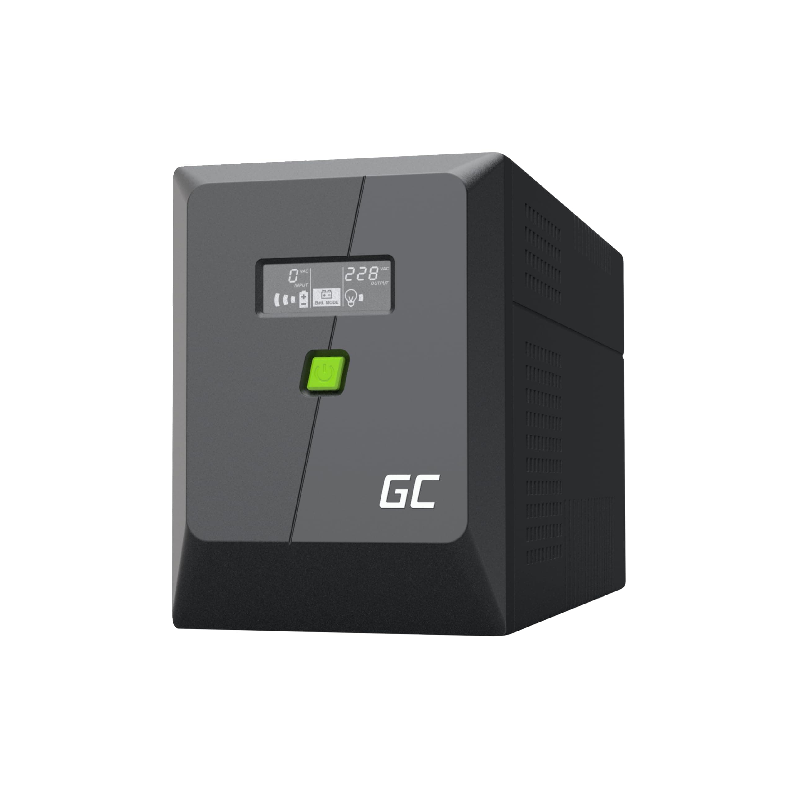 Green Cell PowerProof Gruppo di continuità UPS 2000VA/1200W con display LCD, onda sinusoidale modificata, protezione sovratensioni, alimentazione di emergenza, USB/RJ45, 4 prese Schuko + IEC