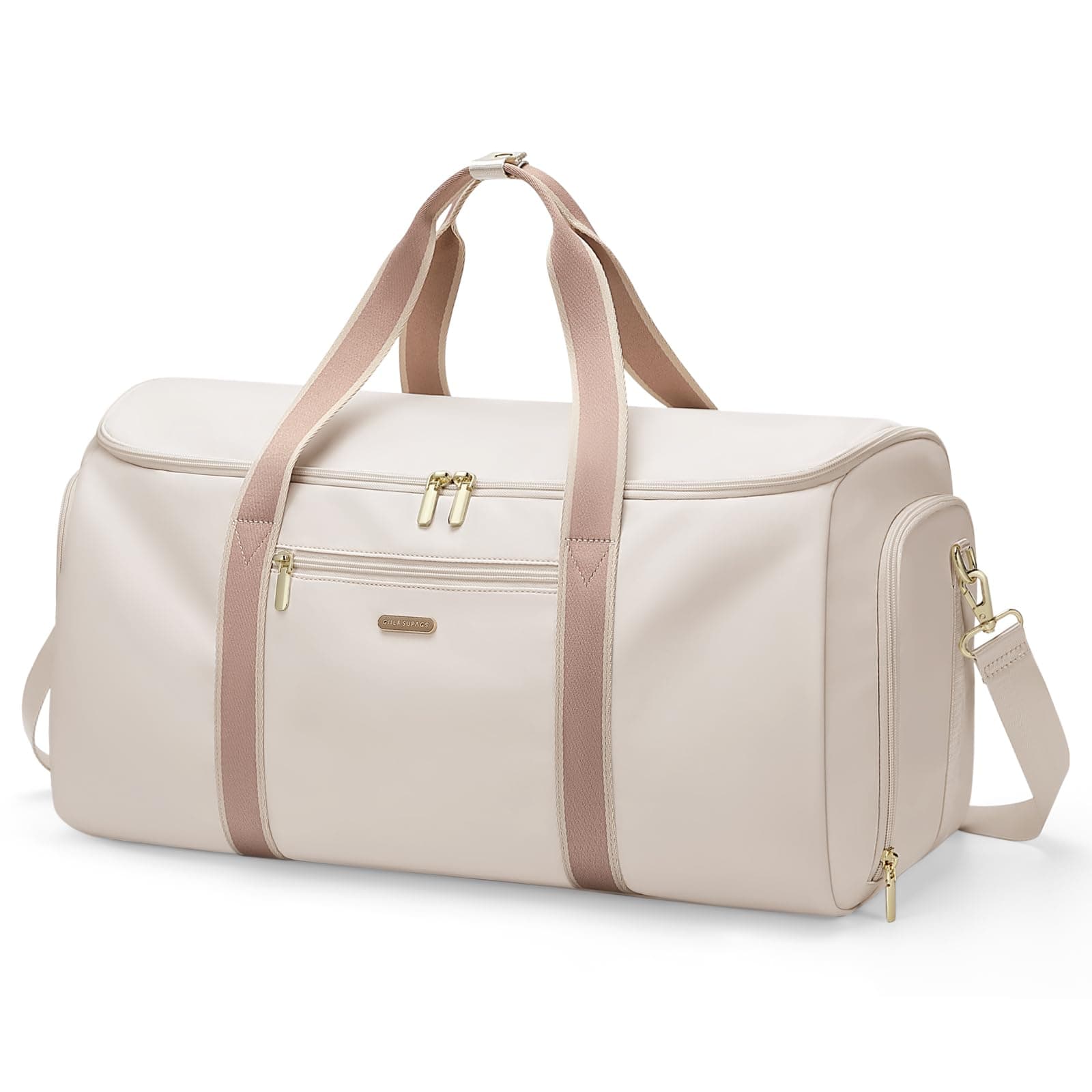 Sac de Voyage Convertible 2 en 1 Sac à Main pour Femme Sac de Vêtements Pliable Sac de Sport pour Les Voyages d'affaires et Les Escapades du Weekend (Blanc Cassé)