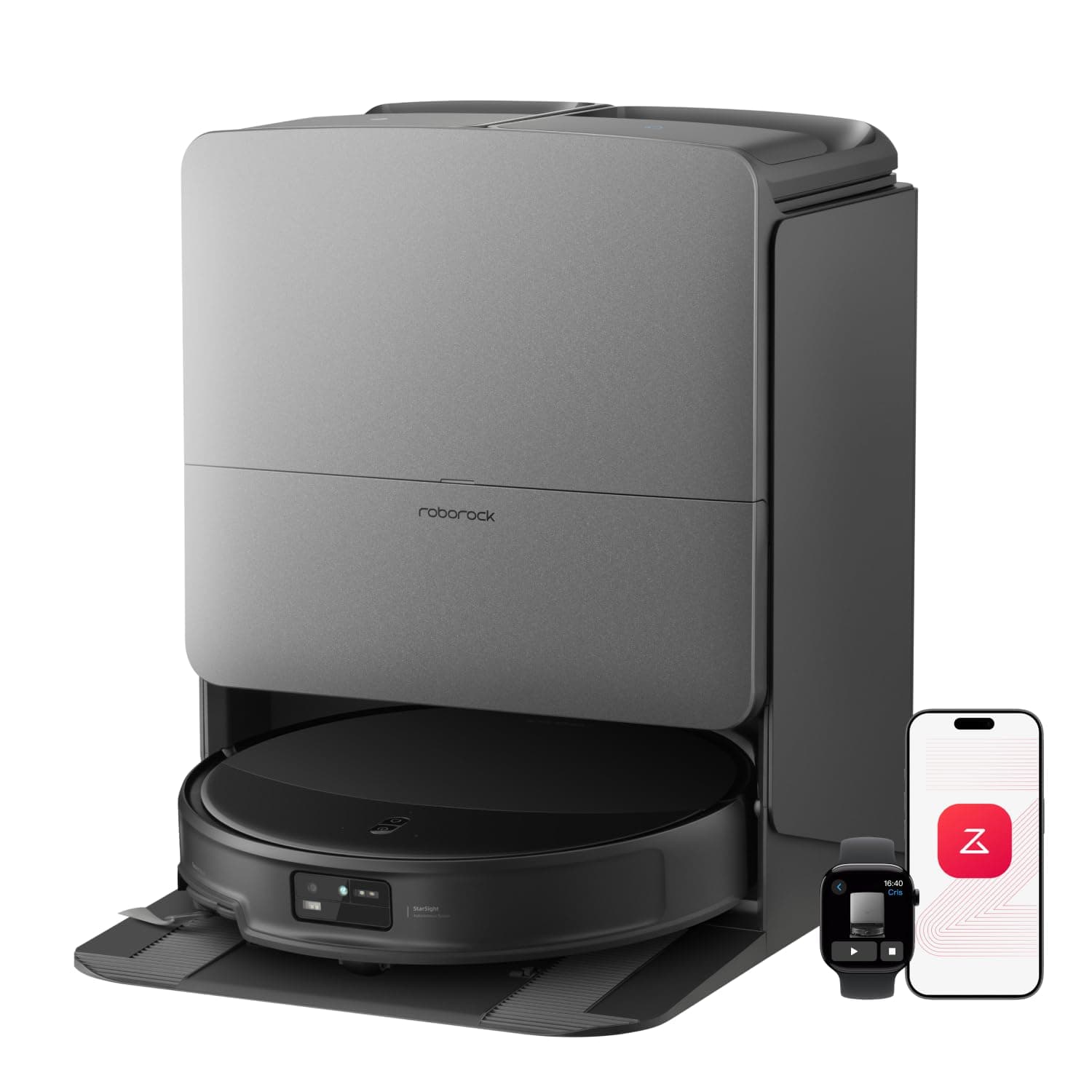 roborock Saros 20 Robot Aspirateur Laveur, 36 000 Pa, Châssis AdaptiLift 3.0, Système Autonome StarSight 2.0, Double Anti-enchevêtrements, Technologie FlexiArm, Nouvelle Station RockDock, Ultra-Mince