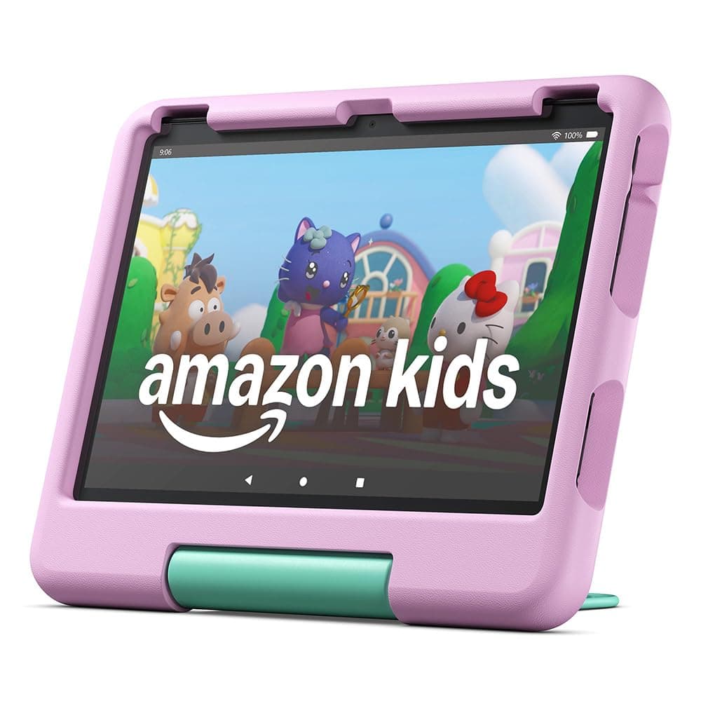 Fire HD 10 Kids-Tablet (Neueste Generation), für Kinder ab dem Vorschulalter | Mit brillantem 10-Zoll-Display, Kindersicherung und 2 Jahren Sorglos-Garantie | Version 2023, 32 GB, rosa