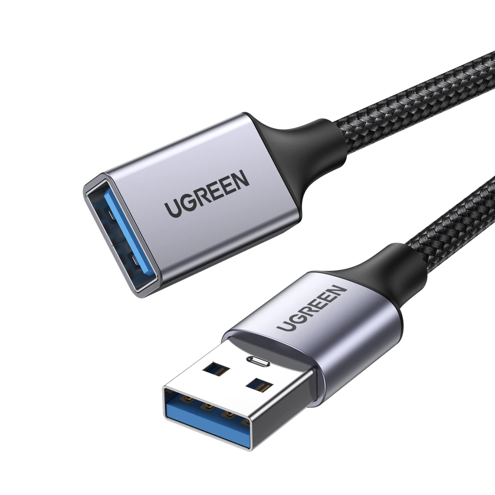 UGREEN Verlängerungskabel USB 3.0 Nylon Stecker auf Buchse zu Aluminium 5 Gbps für Computer, externe Festplatte, Drucker, Maus, Tastatur, Hub, Pendrive (5 m)