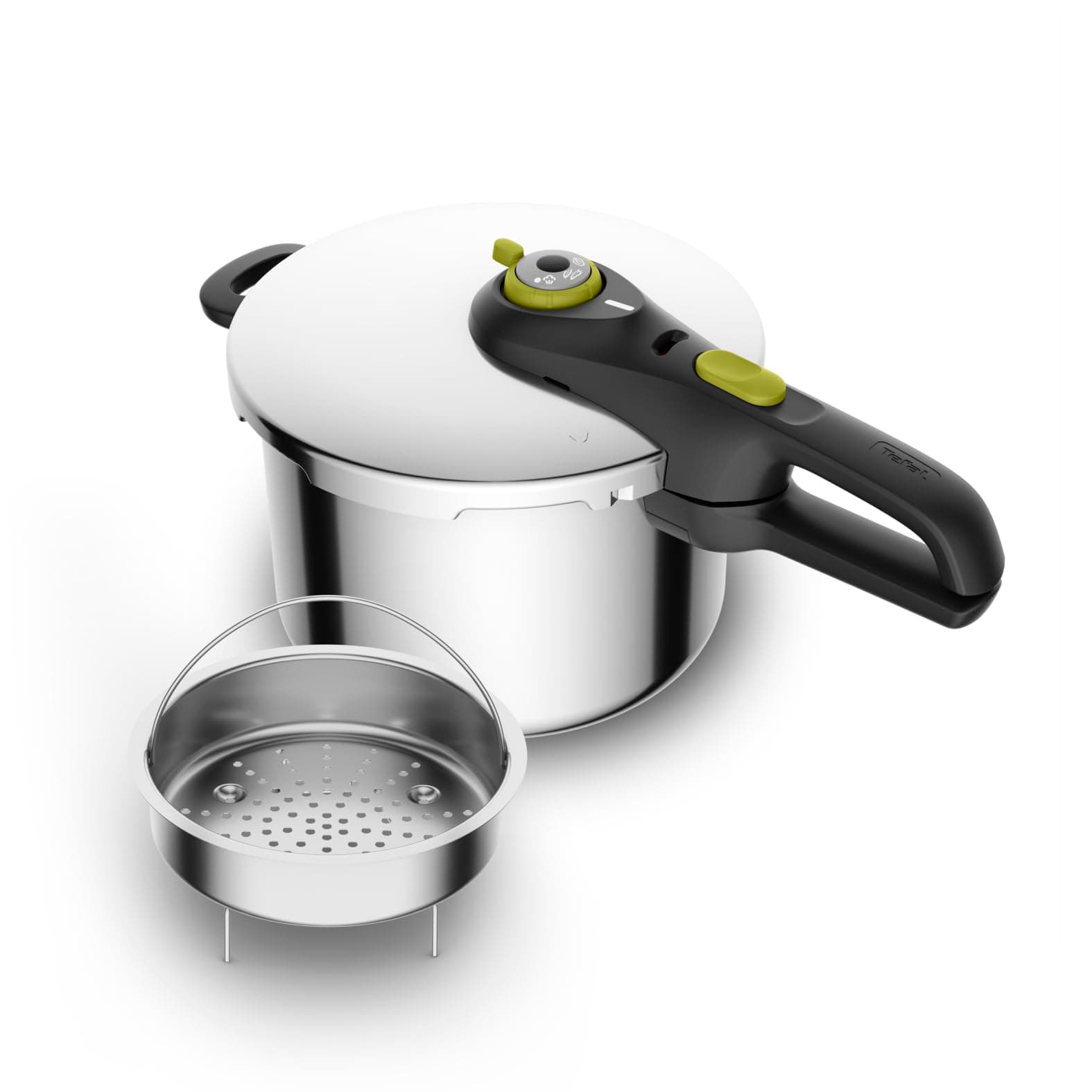 Tefal Secure 5 Neo - Olla a presión de 6L + Cestillo, Ahorro energético hasta 50%, cocción a presión, 2 programas, sistema seguridad 5 puntos, apto todas cocinas, apto lavavajillas
