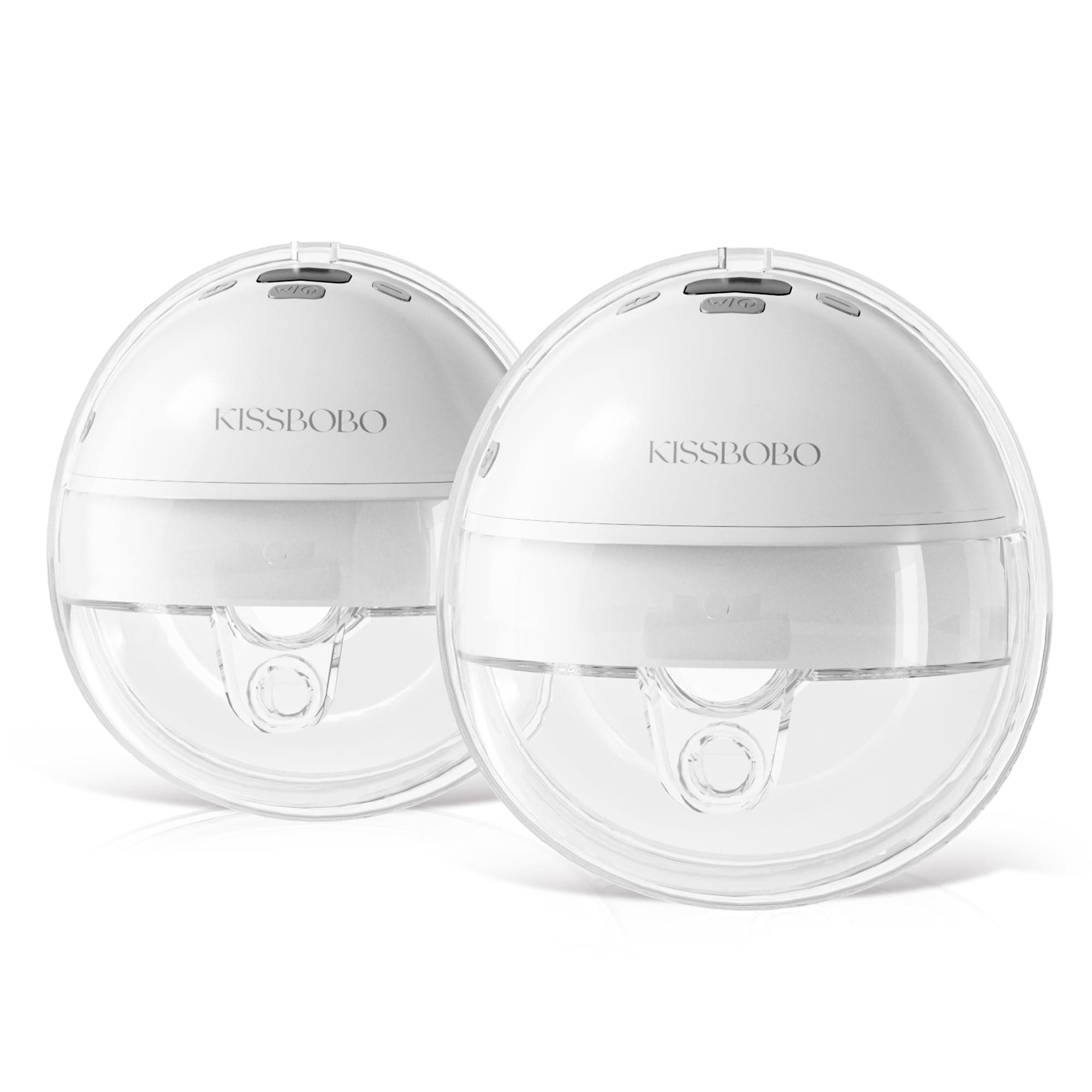 KISSBOBO K6 Tire Lait Electrique Main Libre Ultra Silencieux 45dB, 320mmHg Aspiration Puissante, 4 Modes 19 Niveaux, Fonction Pause et Mémoire, Portable et Discret pour Allaitement (Gris 2 Pack)