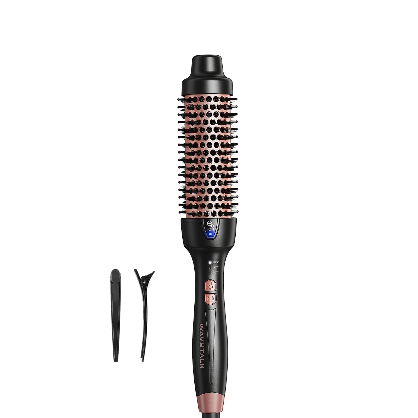 Wavytalk Thermobürste, Thermal Brush 38mm Ionische Lockenbürste erhitzt zur Erzeugung natürlicher Locken, Heiße Rundbürste für Blowout Express, EU-Plug Dual-Spannung