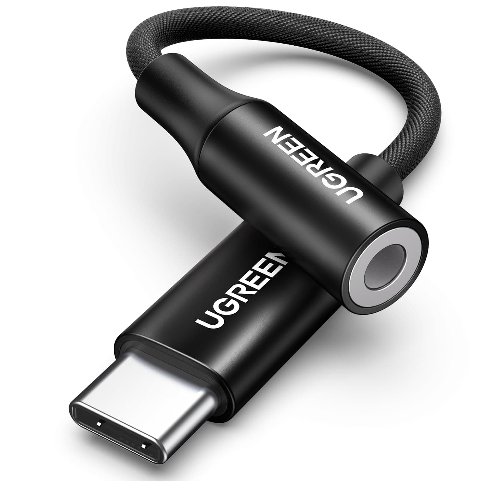 UGREEN USB C Klinke Adapter Aux USB C auf 3.5mm Kopfhörer Adapter mit DAC Chip kompatibel mit iphone17/17 air/17pro/17pro max, Galaxy S 25 Serie, iPad, P60/50/40/Mate 30 (Schwarz)