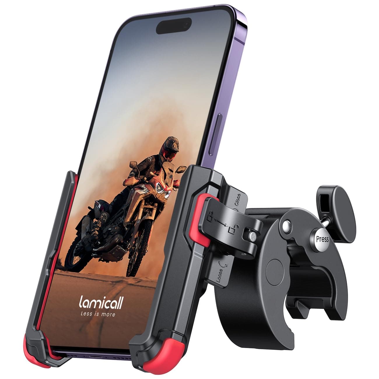 Lamicall Handyhalterung Motorrad, Handyhalter Fahrrad - 【1s Schnellspanner】 Lenker Halter für Dreharbeiten, Universal Handy Fahrradhalterung für iPhone 17 16 15 14 13 Pro Max Plus, 4-7 Zoll Smartphone