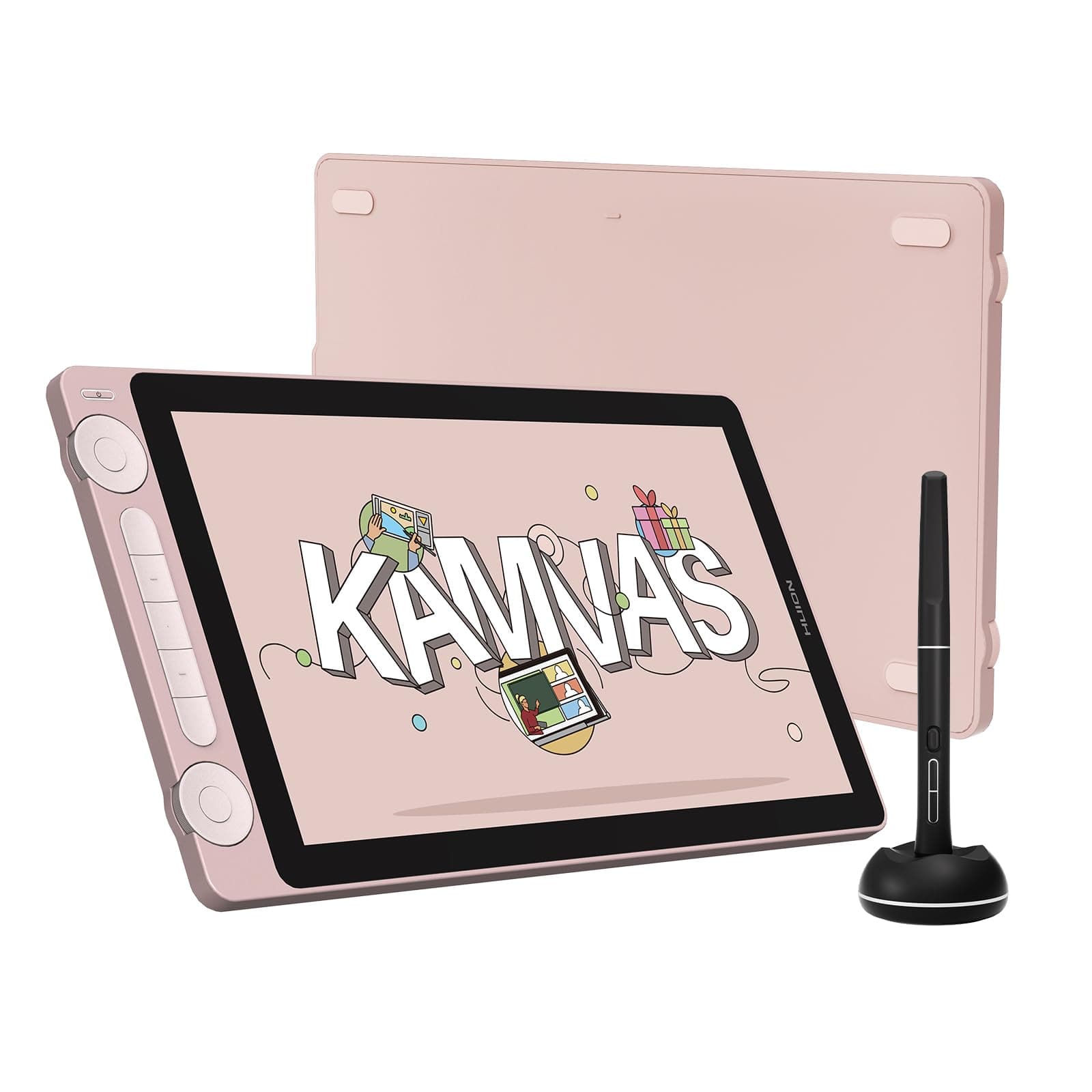 HUION Kamvas 13 Gen 3 2024 Tavoletta Grafica con Schermo, Tavoletta Grafica Artistica Completamente Laminata da 13,3", PenTech 4.0, Pressione Penna 16384, doppio quadrante per PC, Mac, Android, Rosa