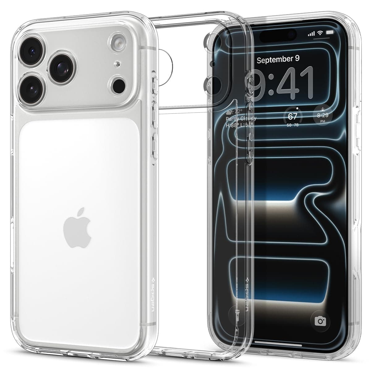 Spigen Schutzhülle für iPhone 17 Pro, Ultra-Hybrid, TPU-überzogene Kamerasteuerung, Anti-Vergilbung, kein Magnetring, Kristallklar