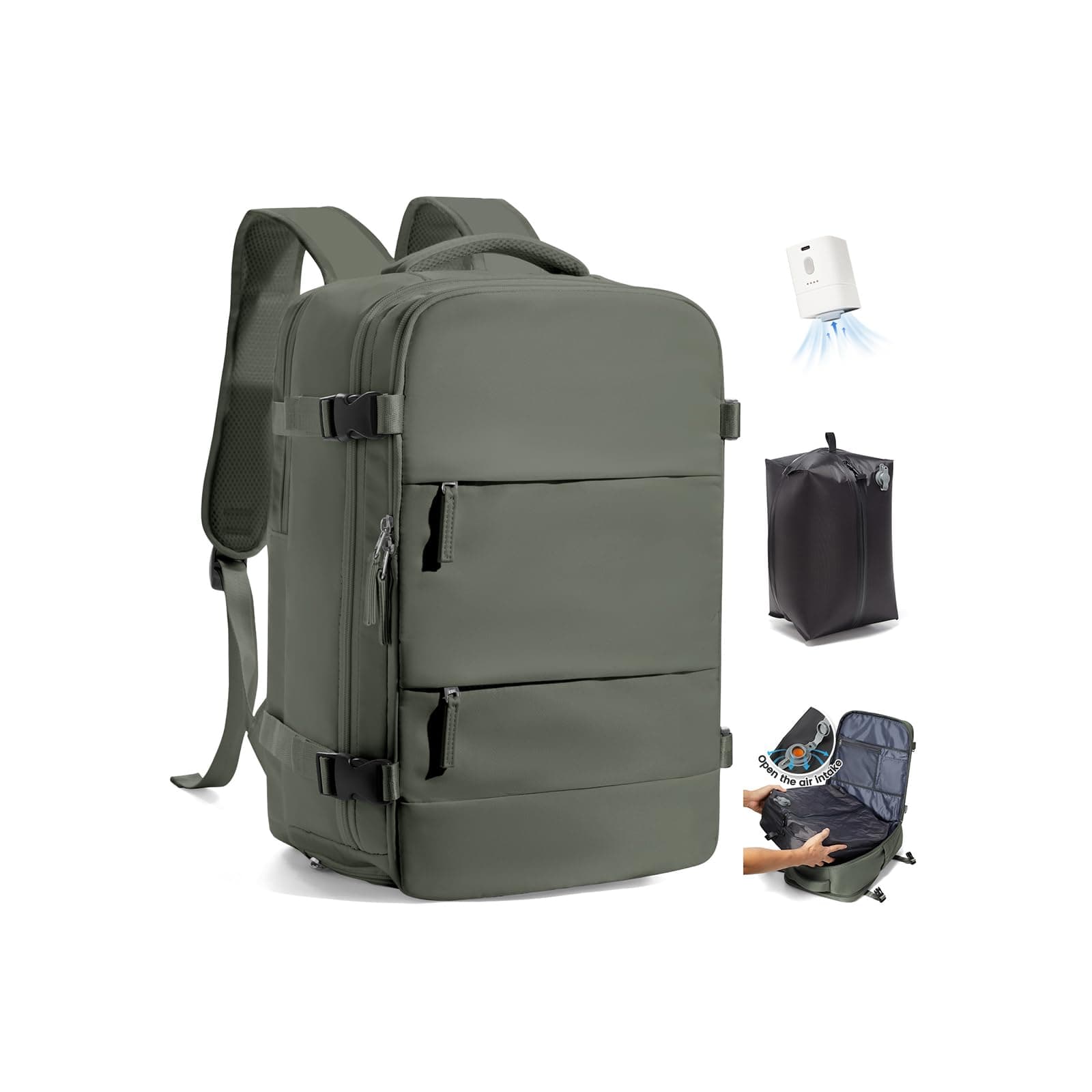 SZLX Mochila al Vacio con Bomba Equipaje de Mano 40x30x20 Ryanair Vueling Wizzair Easyjet Mochila Viaje Cabina Avion 40x20x25 Ryanair Mujer Mochila de transporte Impermeable para Computadora Portátil