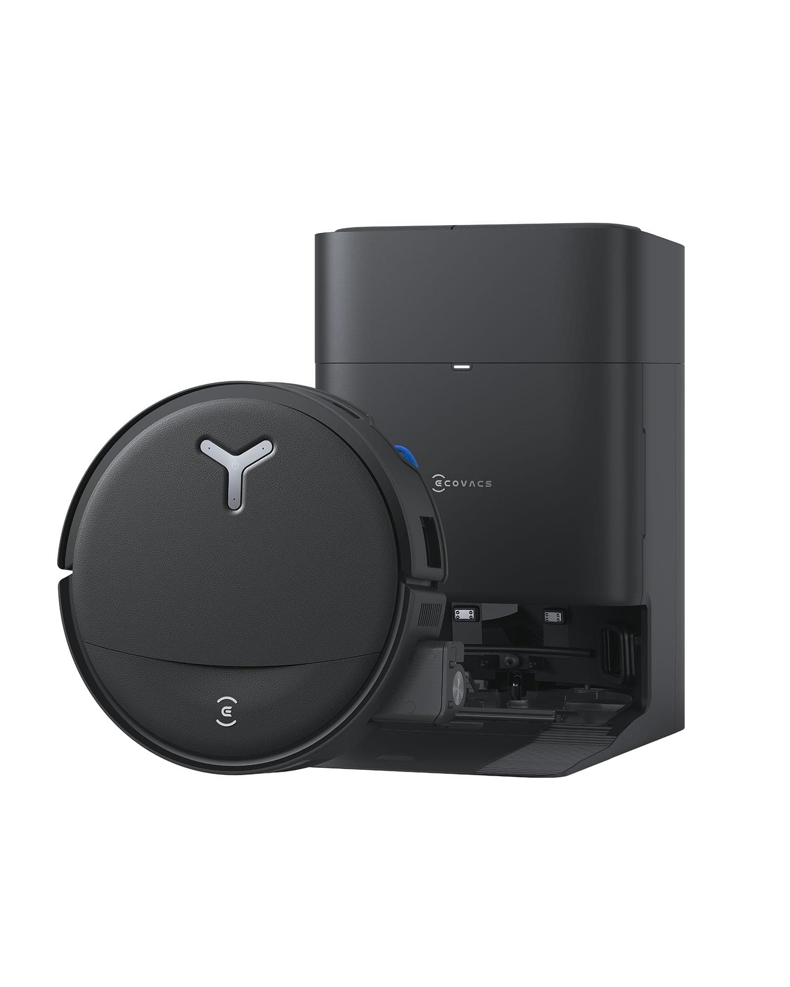 ECOVACS DEEBOT T80S Omni Robot Aspirateur Laveur, 24 800 Pa, OZMO Roller 2.0, ZeroTangle 3.0, Triple Lift, Lavage Patin 40 à 75 °C, Séchage à l'Air Chaud, Noir