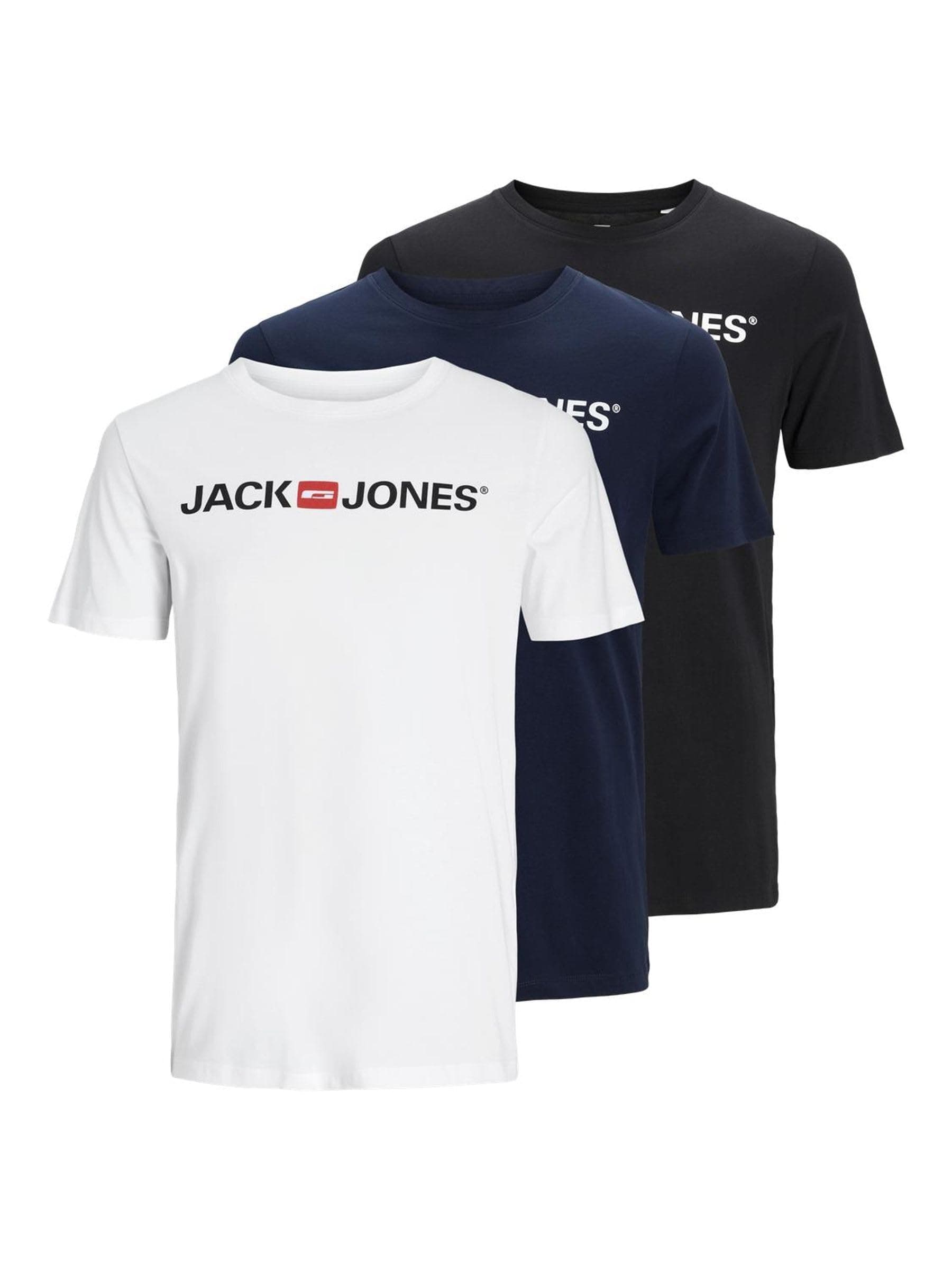 JACK & JONES Herren Jjecorp Logo Tee Ss Crew Neck T-Shirt (2er Pack)