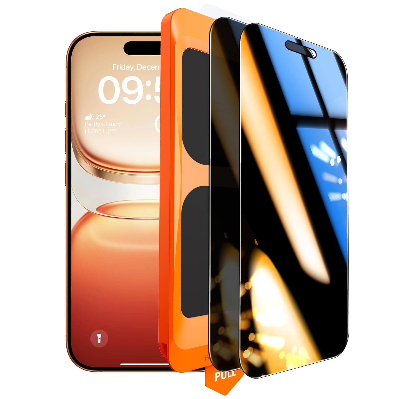 TOCOL Privacy Pellicola Vetro Temperato per iPhone 16 Pro Max, 25° Reali Anti-Spy, Rimozione Automatica Della Polvere, Copertura Completa, Senza Bolle, Durezza 9H, 2 Pezzi